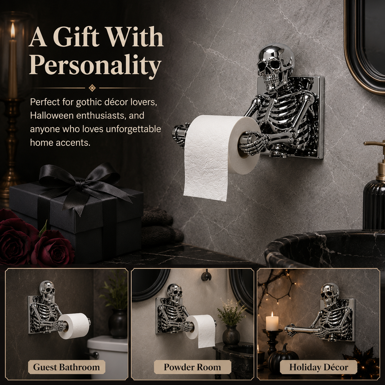 💀✨ 3D Skeleton Toilet Paper Holder