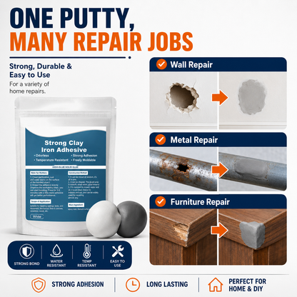 Steel Reinforced Epoxy Repair Putty for Metal Wood Concrete and PVC🛒