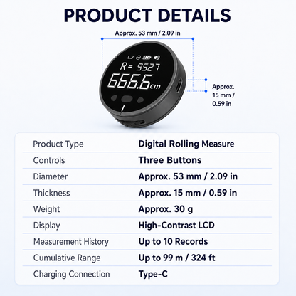 📏 8-in-1 Digital Rolling Tape Measure for Curves, Straight Lines & Irregular Surfaces ✨