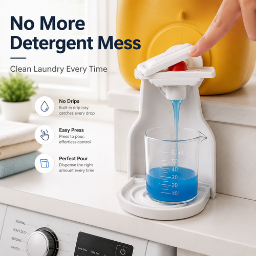 🧺 2 Sets No-Drip Laundry Detergent Dispenser Cup Holder & Drip Tray