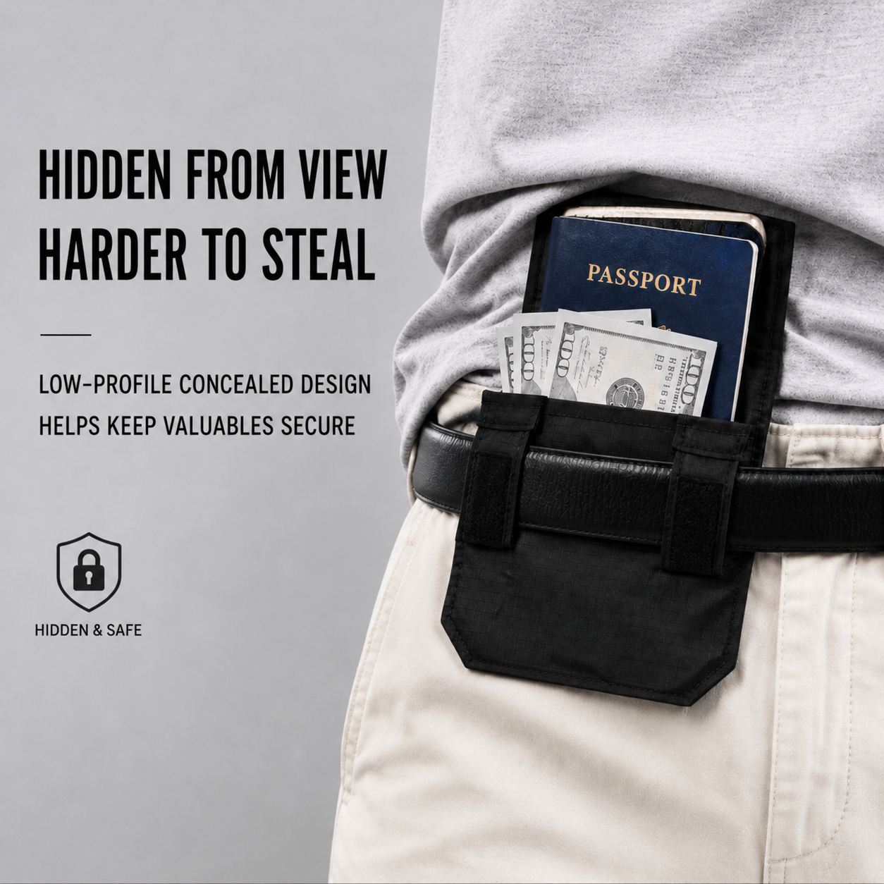 Hidden RFID-Blocking Travel Wallet