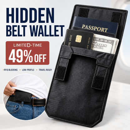 Hidden RFID-Blocking Travel Wallet