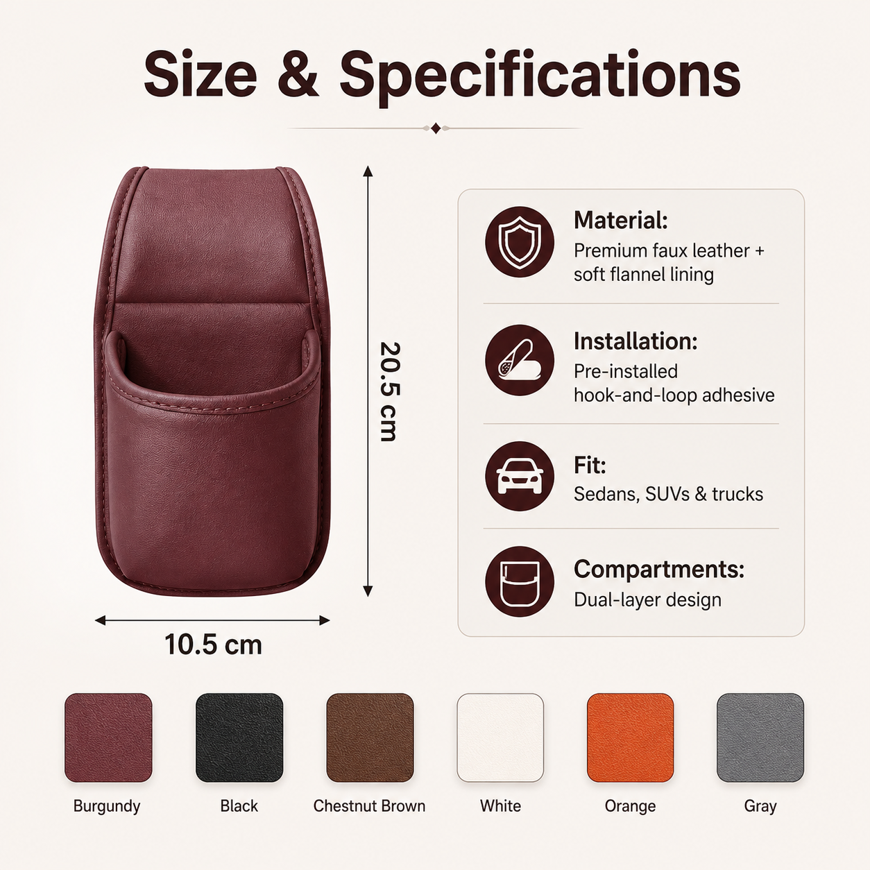 🧰Leather Double-Layer Car Door Storage Pocket