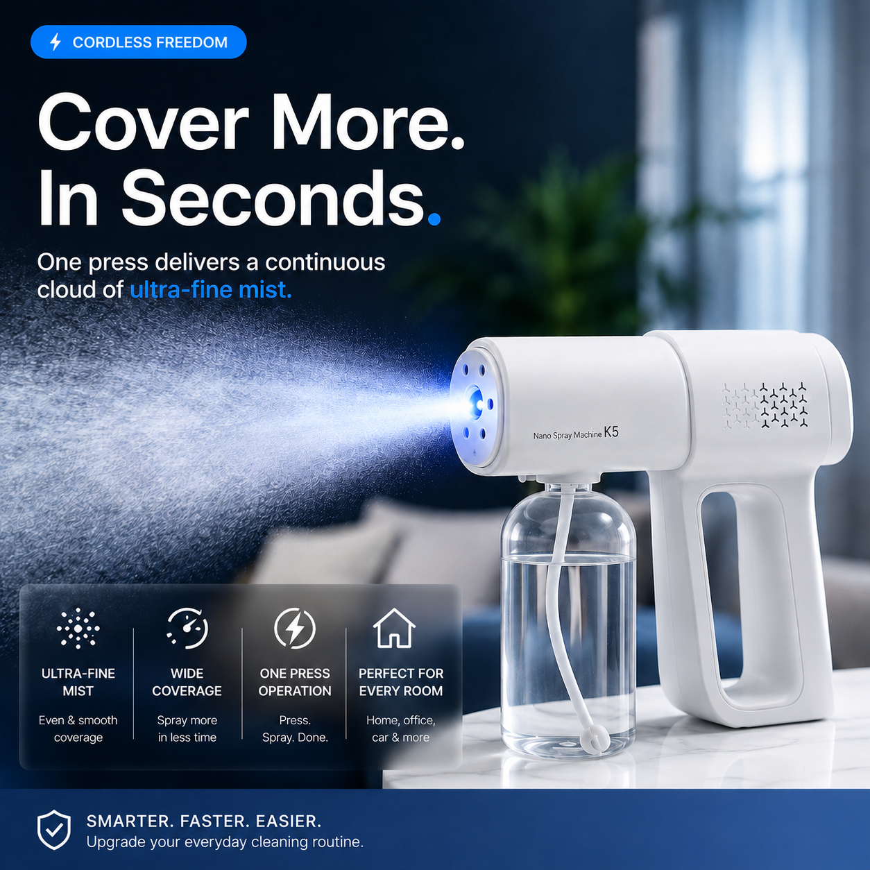 💨 Cordless Nano Mist Sprayer with UV Light