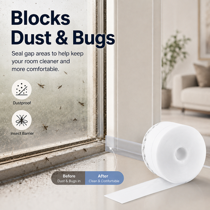 🚪 Adhesive Weather Stripping Tape , Draft Stopper for Doors & Windows, Shower Sealing