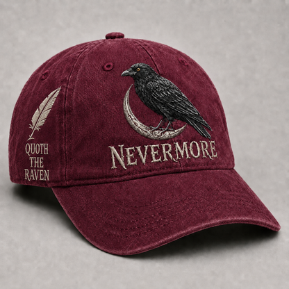 ⬛🐦Nevermore Raven Vintage Cap | Gothic Bird Lover Hat