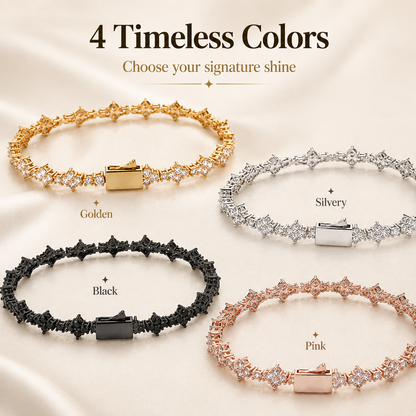 ✨ Gold Tennis Bracelet 6.5mm – CZ Clover Design, Gift for All