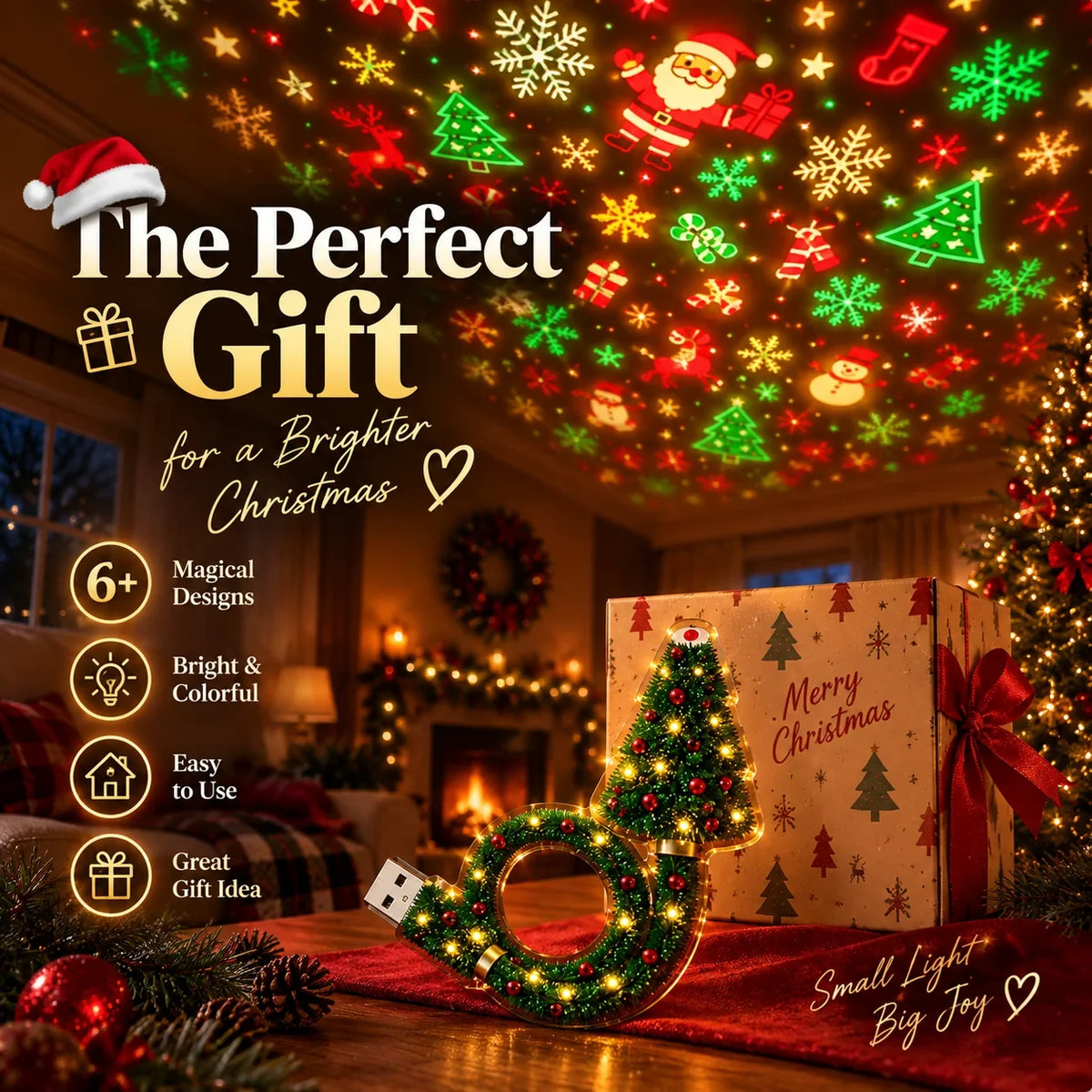 🆕 New Arrival | #1 Best-Seller 🔥🎄Christmas Ceiling Projector – 6 Magical Light Effects for Instant Holiday Magic ✨