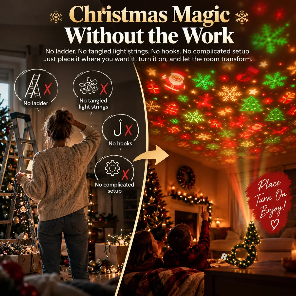 🆕 New Arrival | #1 Best-Seller 🔥🎄Christmas Ceiling Projector – 6 Magical Light Effects for Instant Holiday Magic ✨
