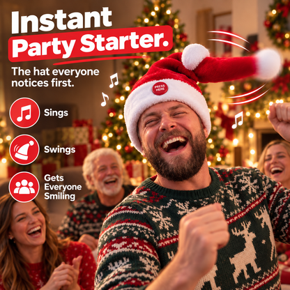🎅 Singing & Dancing Santa Hat – The Christmas Hat That Steals the Party