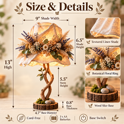 🌿 Botanical Woodland Table Lamp✨ Warm Glow & Nature-Inspired Decor