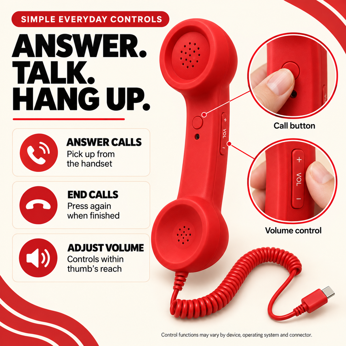 ☎️ Retro telephone handset with Type-C interface 📞
