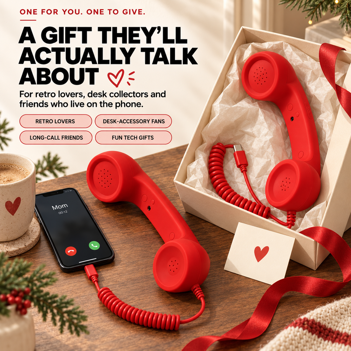 ☎️ Old School Wired Phone Handset – Classic Radiation-Proof Receiver for Mobile Phones