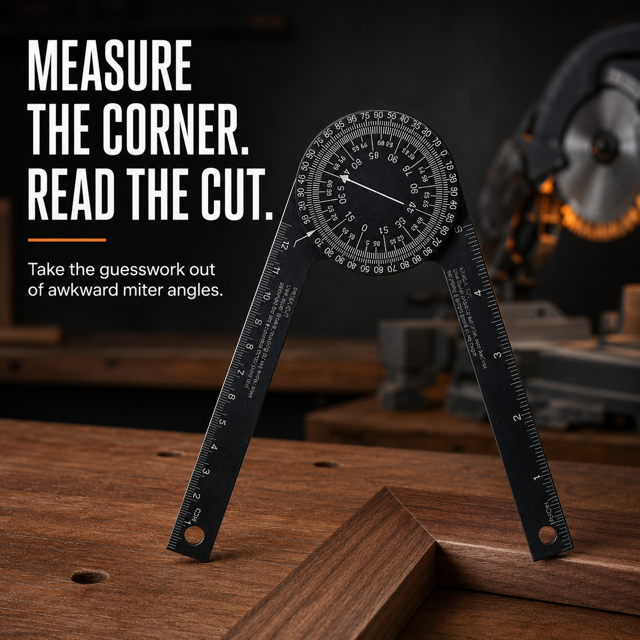 📐 Aluminum Miter Saw Protractor – Dual-Scale Angle Finder