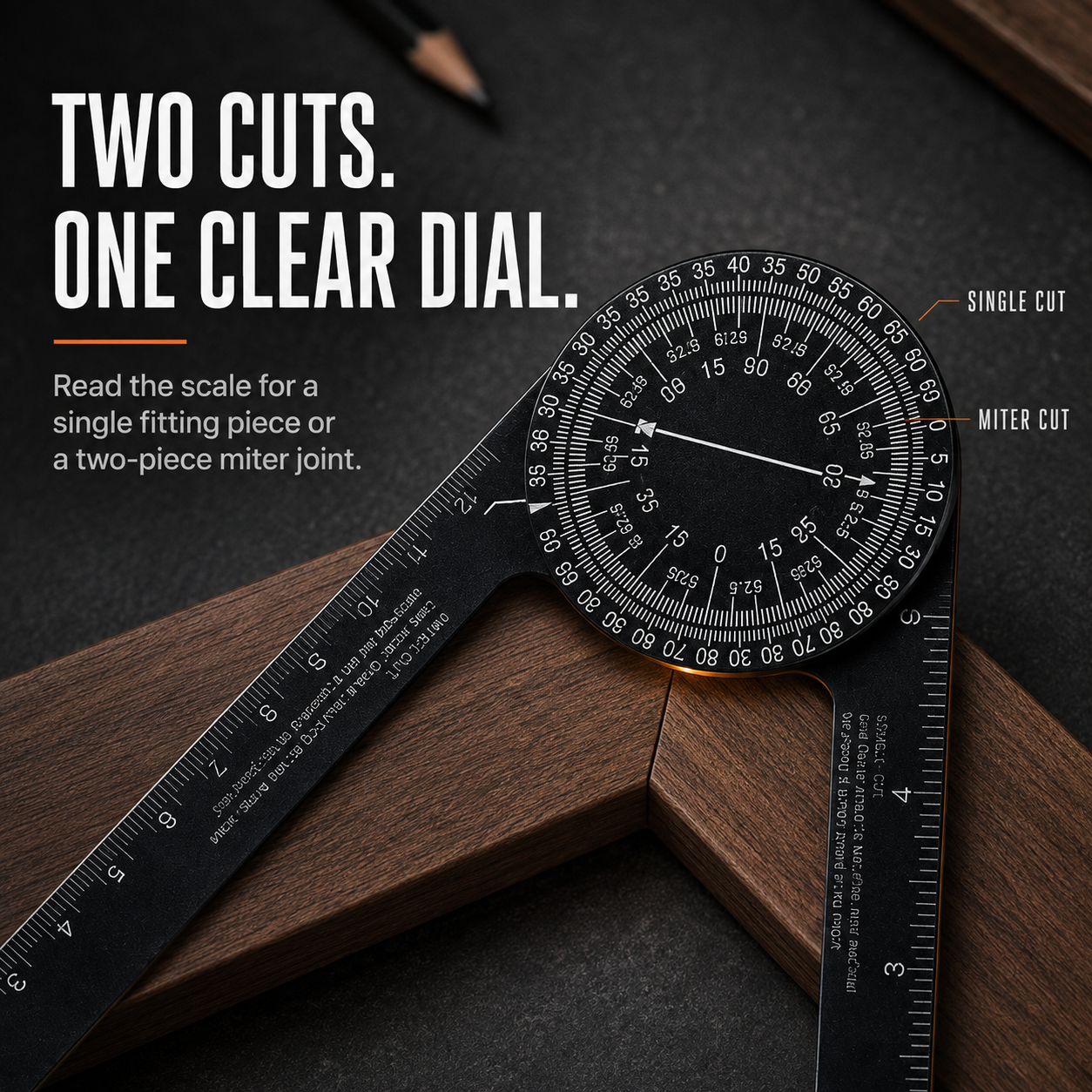 📐 Aluminum Miter Saw Protractor – Dual-Scale Angle Finder