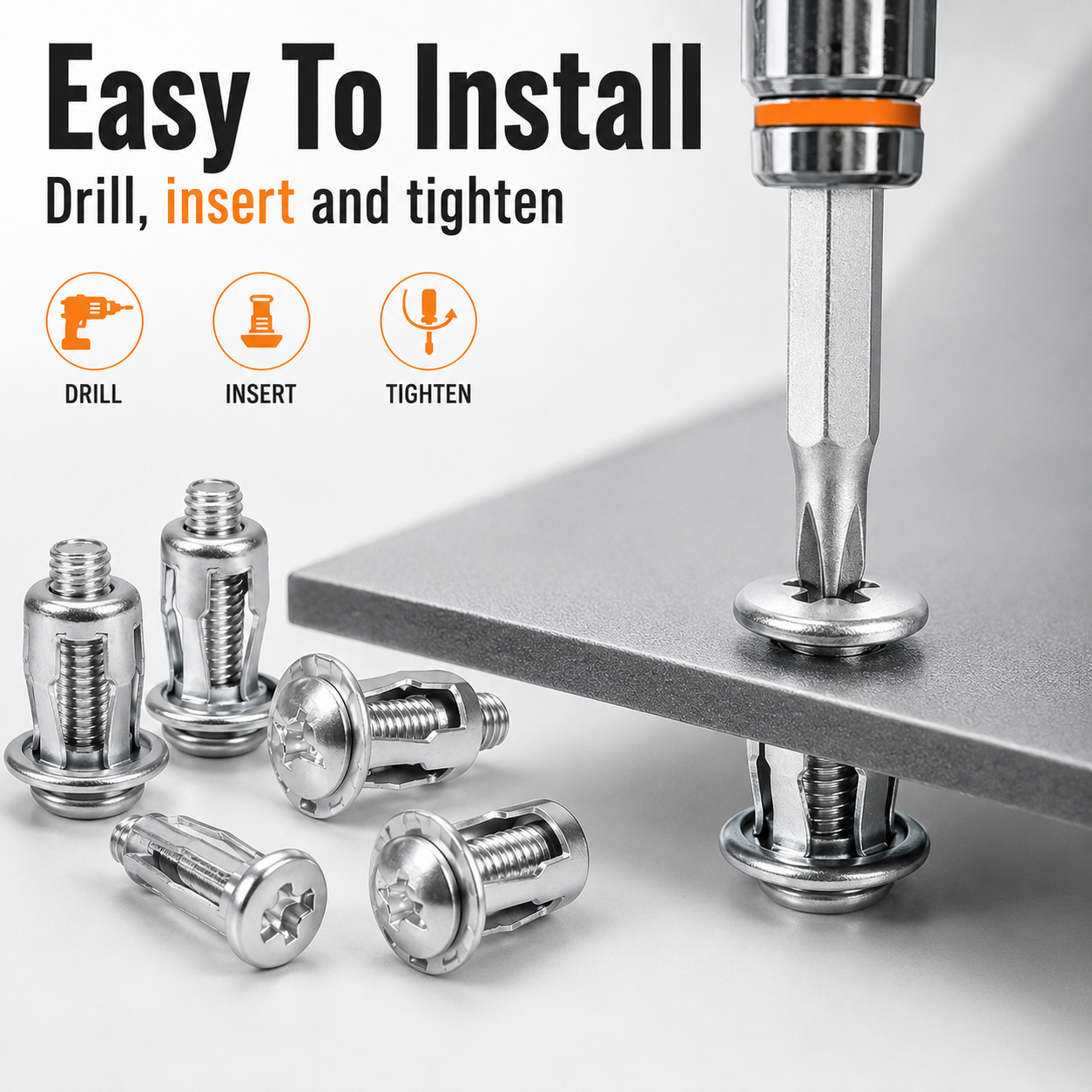 🔩30/90PCS Rivet Nut Fastener Set — Strong Hold, Easy Install