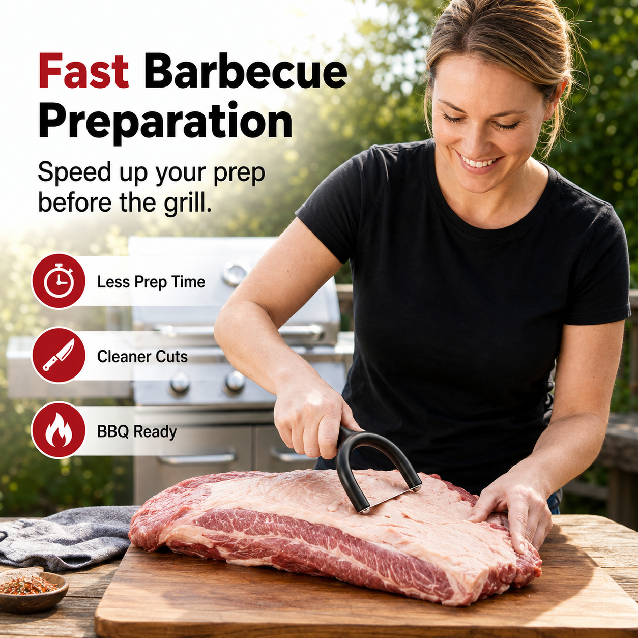 🥩 Handheld Fat Trimmer for Beef & Pork BBQ Prep