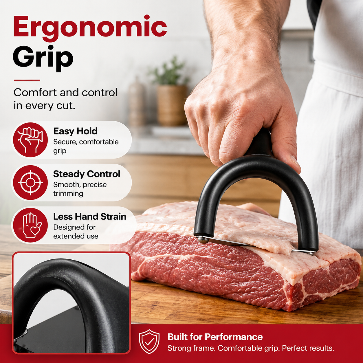 🥩 Handheld Fat Trimmer for Beef & Pork BBQ Prep