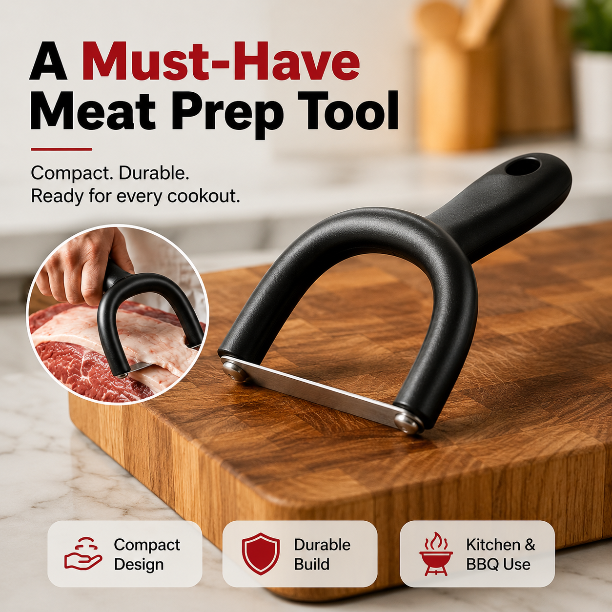 🥩 Handheld Fat Trimmer for Beef & Pork BBQ Prep