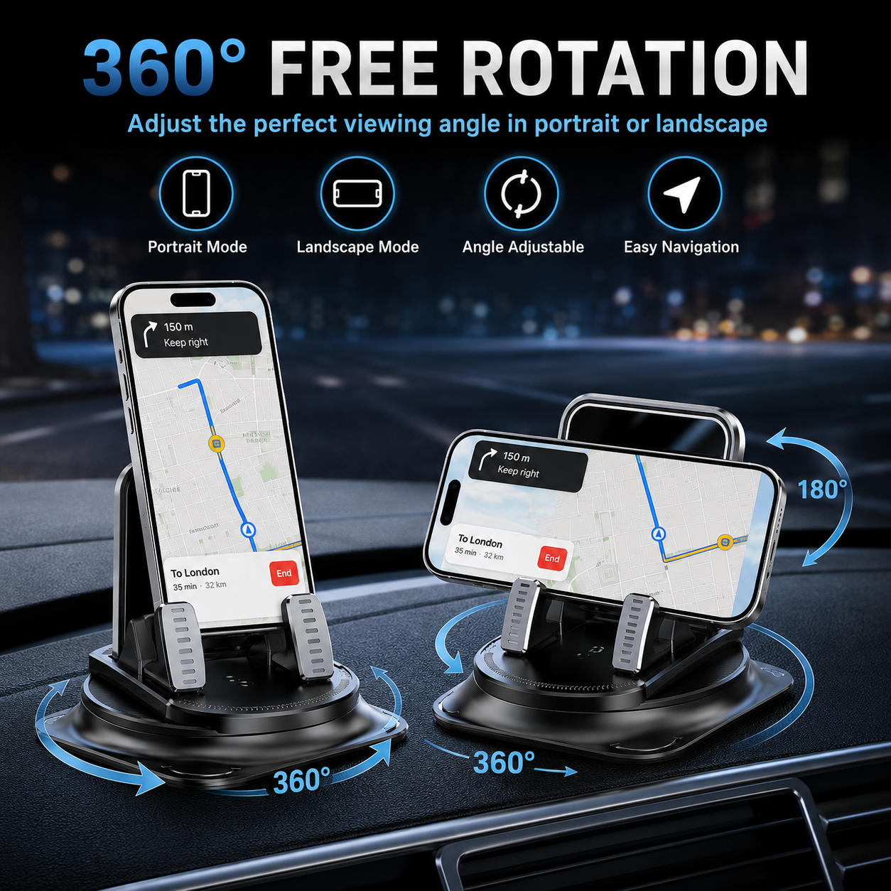 🚗 Car phone holder 360 degree rotation