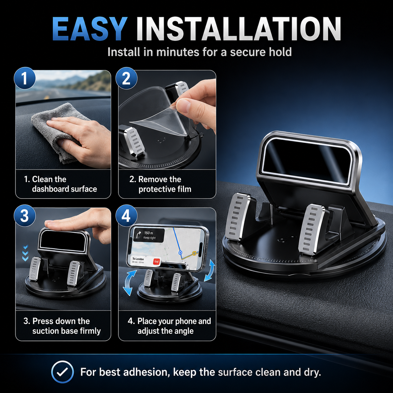 🚗 Car phone holder 360 degree rotation