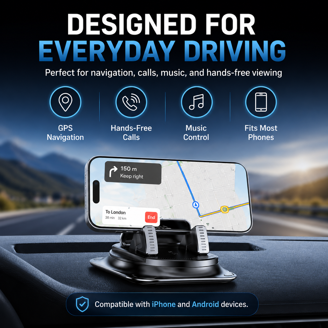 🚗 Car phone holder 360 degree rotation