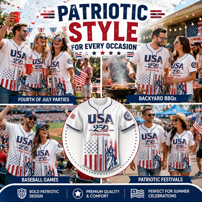 🔥Limited Time 49% Off✨USA 250th Anniversary Baseball Jersey – 1776-2026 Independence Day