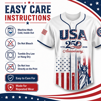 🔥Limited Time 49% Off✨USA 250th Anniversary Baseball Jersey – 1776-2026 Independence Day