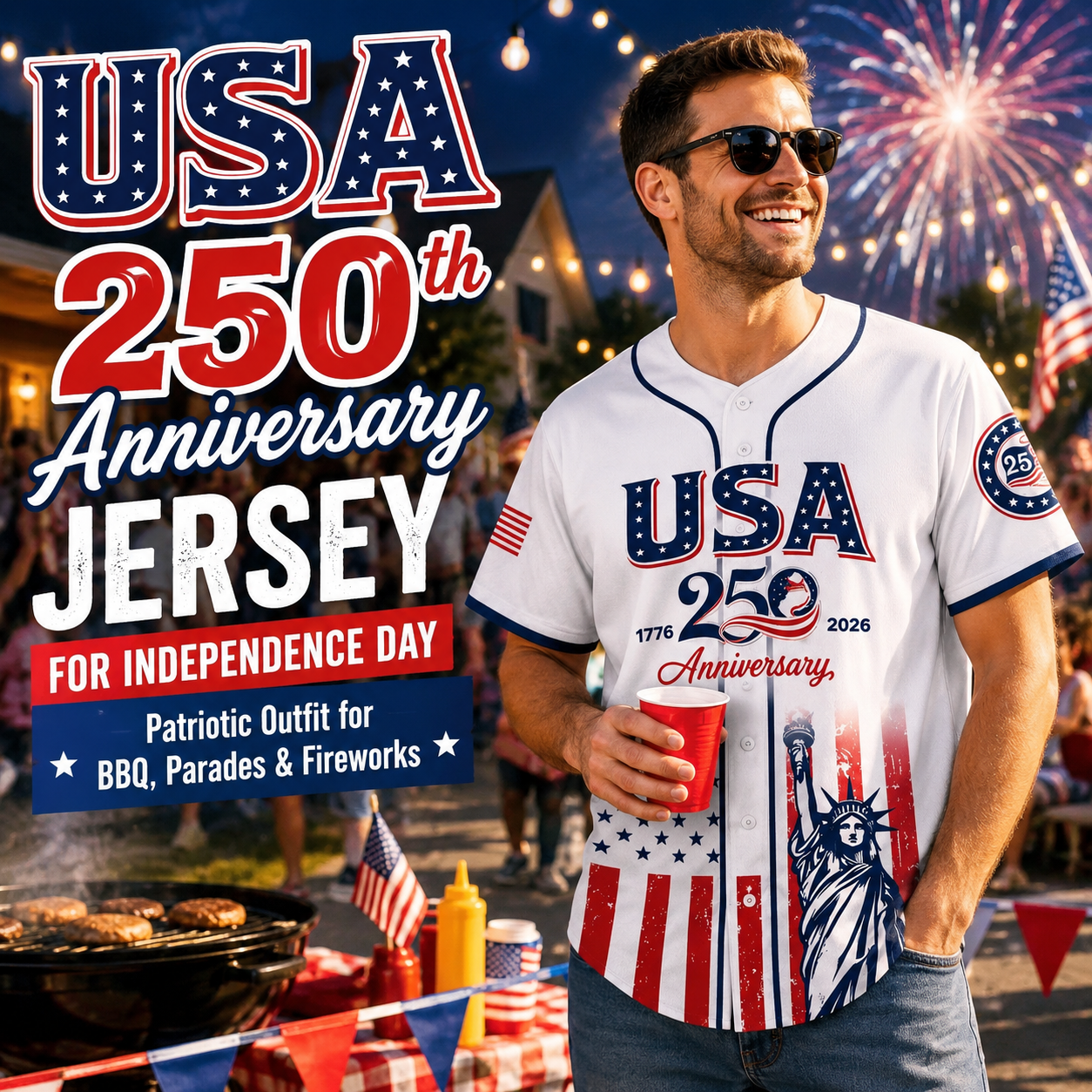 🔥Limited Time 49% Off✨USA 250th Anniversary Baseball Jersey – 1776-2026 Independence Day