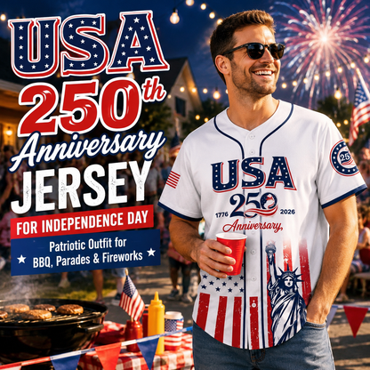 🔥Limited Time 49% Off✨USA 250th Anniversary Baseball Jersey – 1776-2026 Independence Day