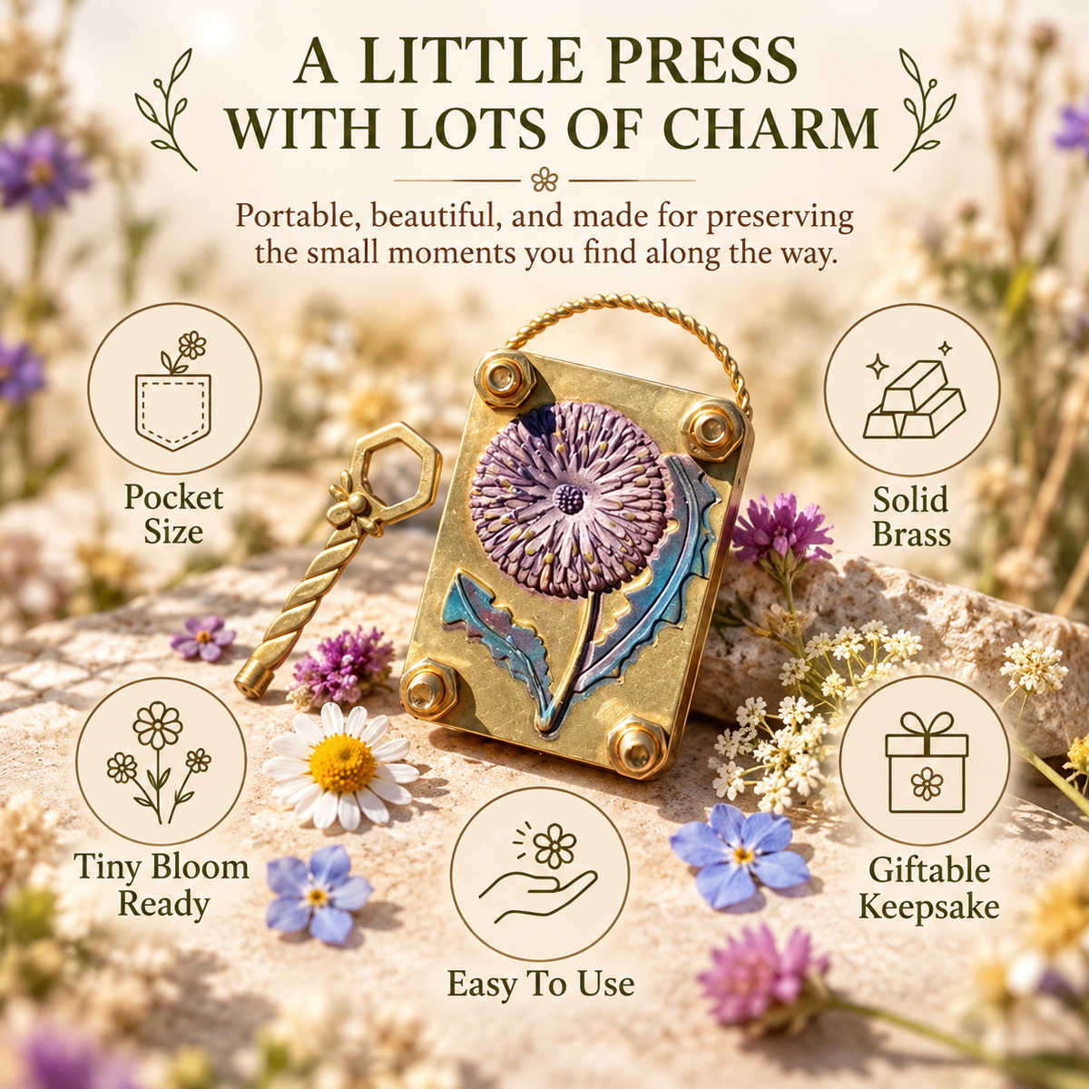 🌼 Mini Flower Press Keepsake for Tiny Blooms & Petals