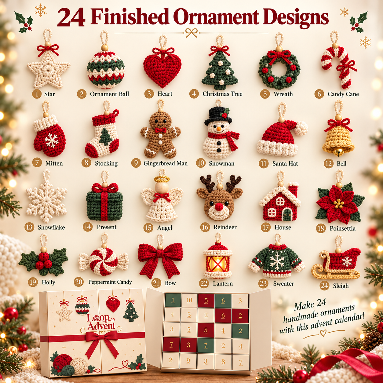 24-day crochet Christmas advent calendar - product image 2