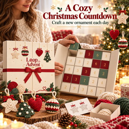 🎄 24-Day Crochet Christmas Advent Calendar – 24 Surprise DIY Ornament Kits to Make & Hang 🧶