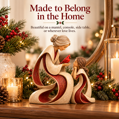 🔥 LAST DAY 50% OFF 🔥Love Passed Down™ – Grandmother & Granddaughter Cardinal Keepsake Sculpture