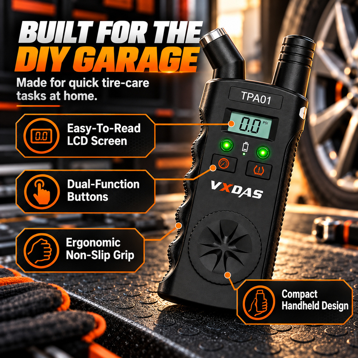 🔧2-in-1 TPMS Relearn Tool with Digital Tire Pressure Check