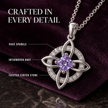 Mystical Birthstone Witches Knot Necklace – Natural Crystal🔮💞Protect Your Loved Ones