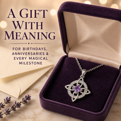 Mystical Birthstone Witches Knot Necklace – Natural Crystal🔮💞Protect Your Loved Ones