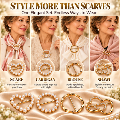 ✨ Fashion Accessory Deal – 4-Piece Metal Shirt Clips 💖 Stylish Round & Heart Clothing Clips for a Chic Secure Fit