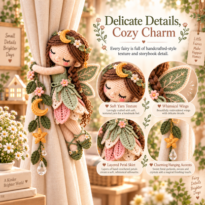 🧚✨ Fairy Hug Crochet Curtain Tiebacks – Whimsical Fairy Window Decor, Handmade Charm & Unique Gift Idea 🎁