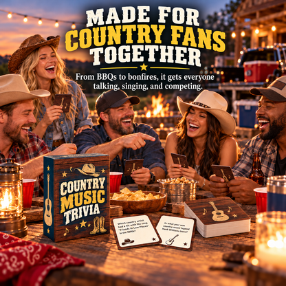 🎸 90s & 2000s Country Music Trivia Game | 150-Card Party Deck