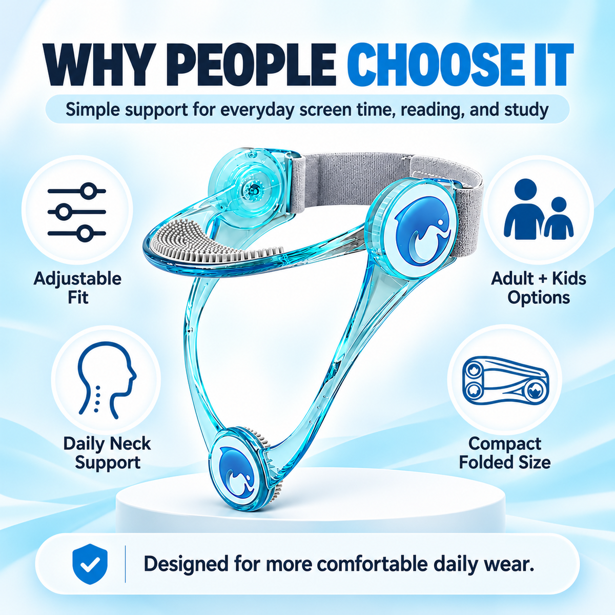 Adjustable Neck Support Brace for Preventing Head-Down Posture