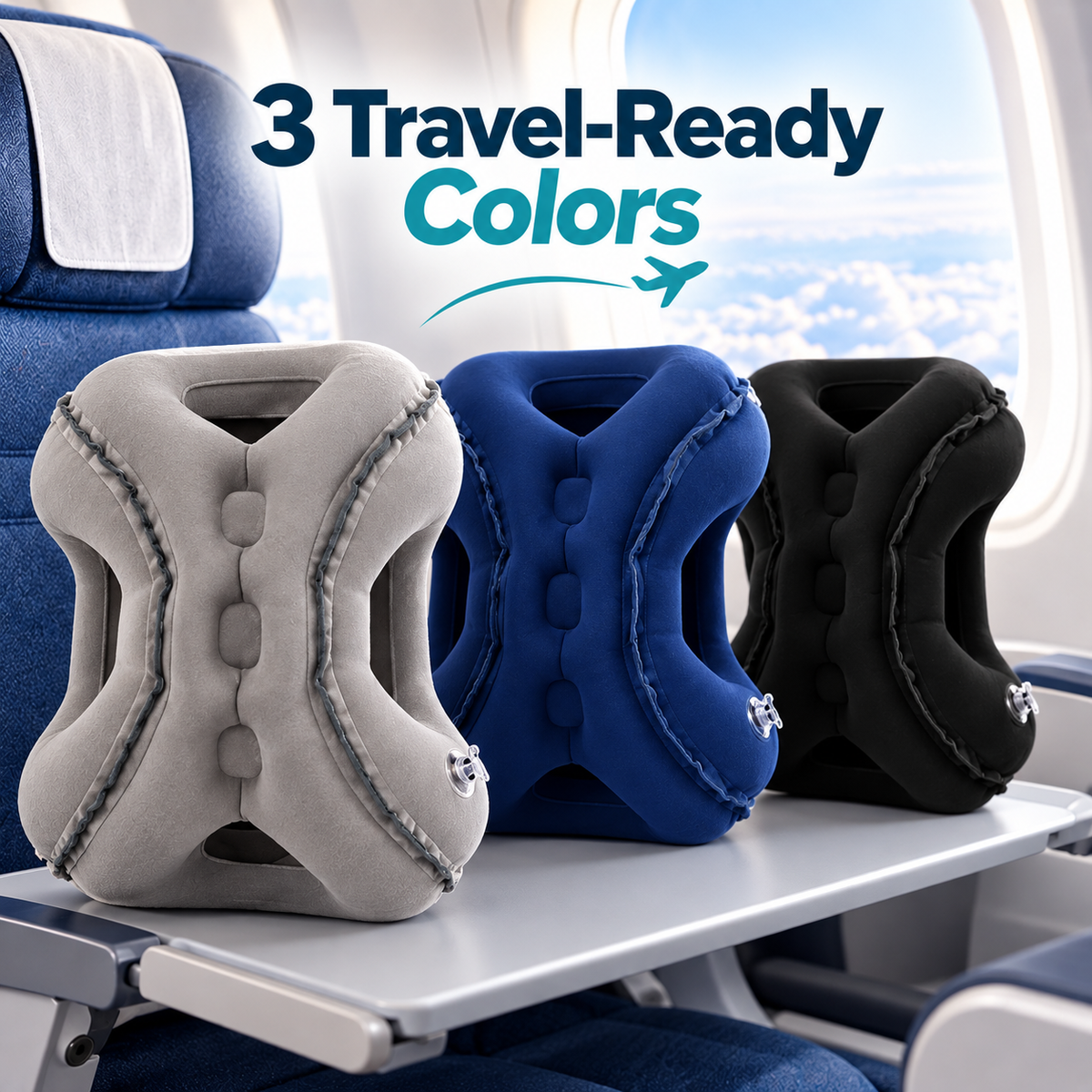 ✈️ Inflatable Airplane Sleep Pillow – Sleep Better on Every Flight😴
