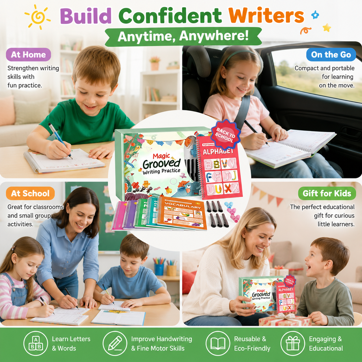 🖍️Kids Reusable Writing Workbook, Early Learning Gift