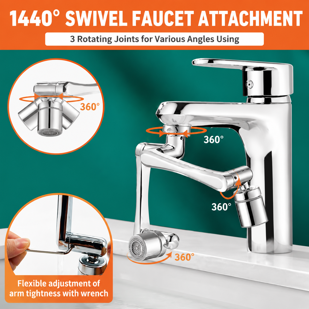 🚰 360° Flexible Faucet Extender – Universal Sink Water Saver Attachment For Kitchen & Bathroom