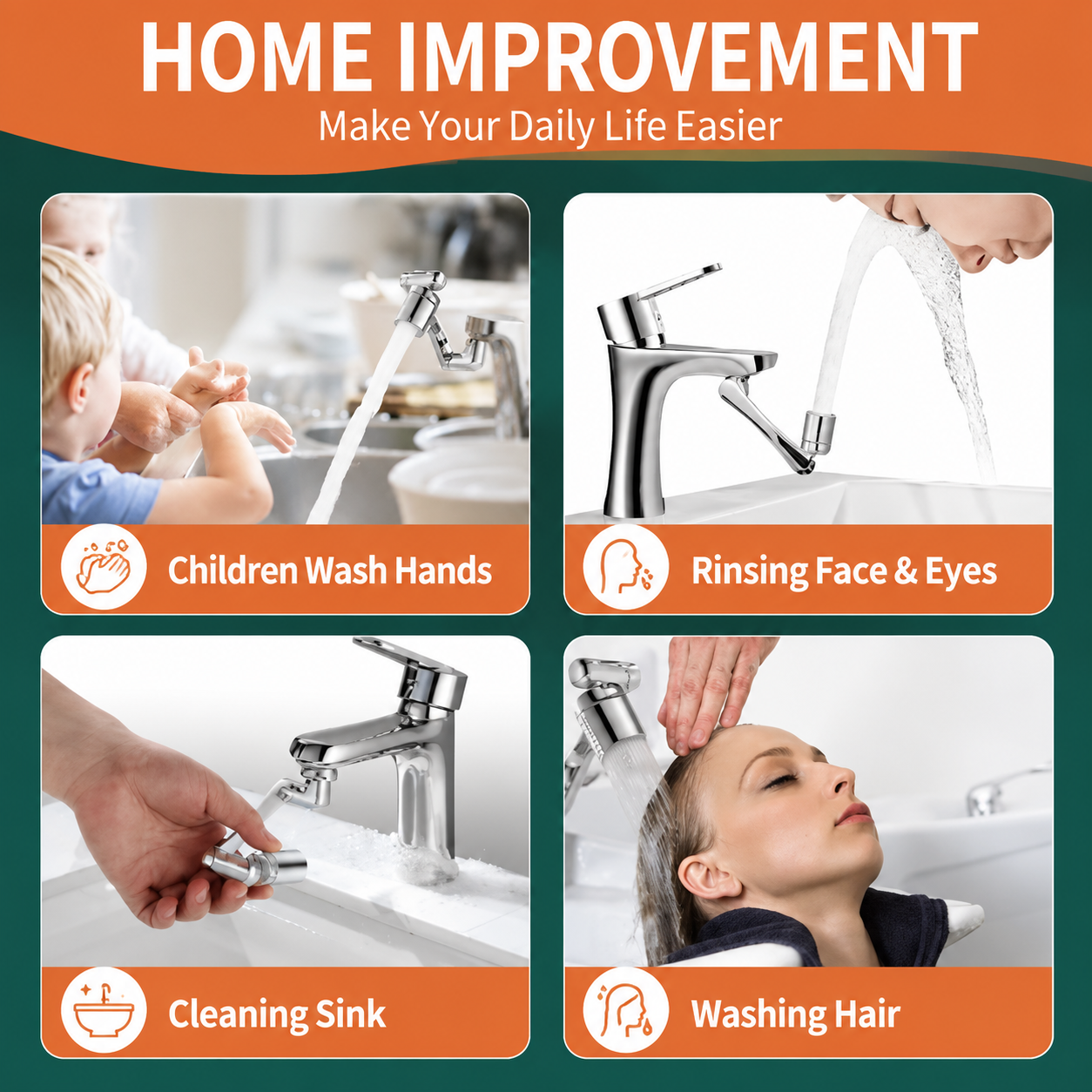 🚰 360° Flexible Faucet Extender – Universal Sink Water Saver Attachment For Kitchen & Bathroom
