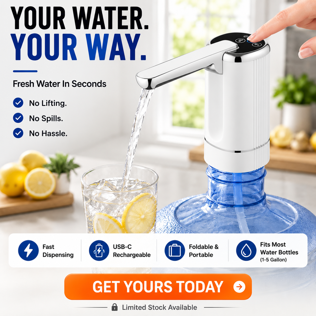 ⚡ The 1-Click Foldable Water Pump (Must-Have!)