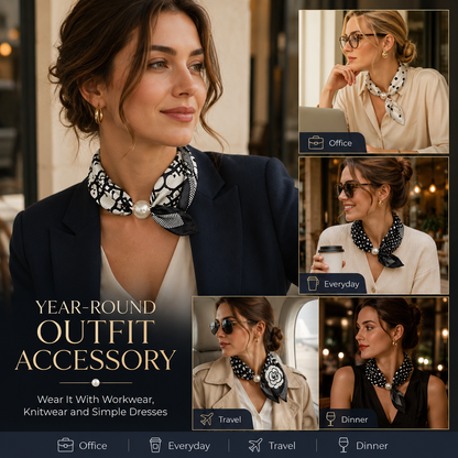 🧣 Effortless Glamour: Pop-On Pearl Necklace Scarf ✨