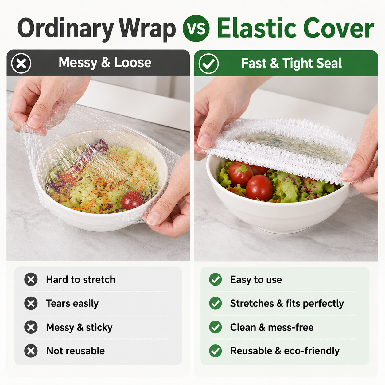 🔥100PCS Disposable Stretch Food Covers for Bowls & Plates