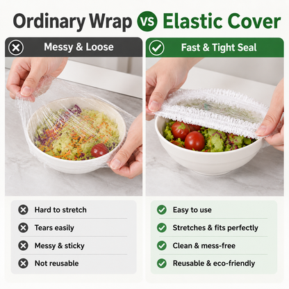 🔥100PCS Disposable Stretch Food Covers for Bowls & Plates