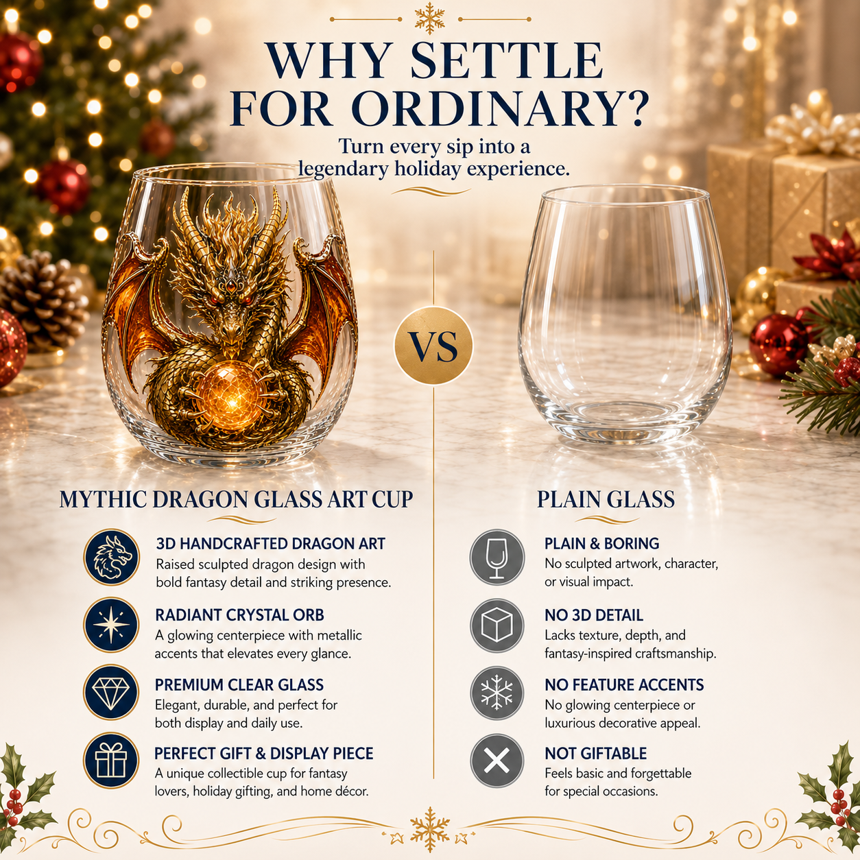 🔥HOT SALE 49% OFF🐉 3D Mythic Dragon Glass Art Cup | Luxury Raised Fantasy Glassware for Whiskey✨